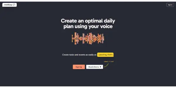 Screenshot of Intellisay AI