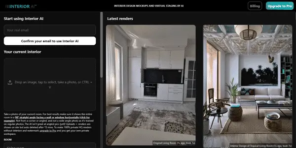 Screenshot of Interior AI