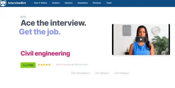 Screenshot of InterviewBot AI