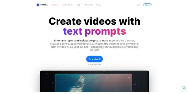 Screenshot of InVideo