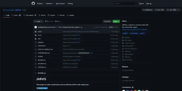 Screenshot of Jarvis (Microsoft)
