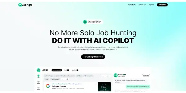 Screenshot of Jobright AI
