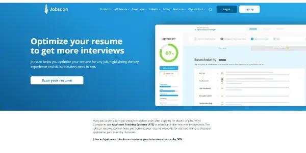 Screenshot of Jobscan