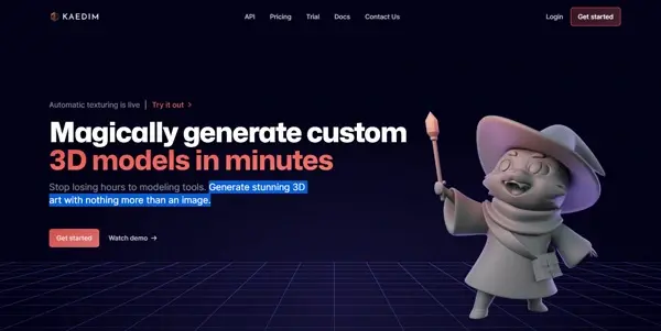 Screenshot of Kaedim 3D