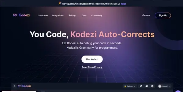 Screenshot of Kodezi AI