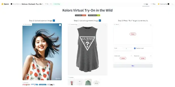 Screenshot of Kolors Virtual