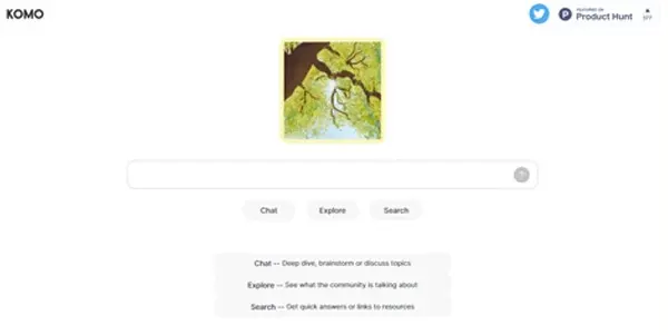Screenshot of Komo Search