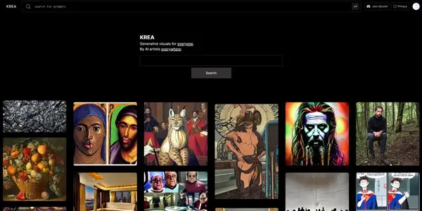 Screenshot of Krea.ai