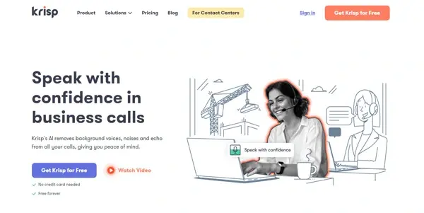 Screenshot of Krisp