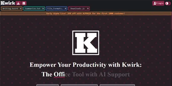 Screenshot of Kwirk