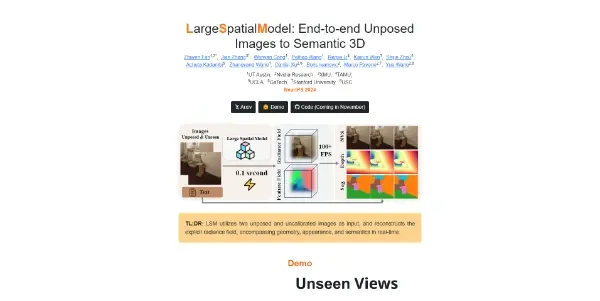Screenshot of LargeSpatialModel (LSM)