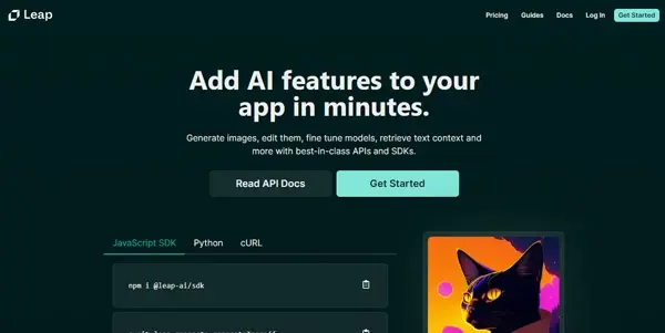 Screenshot of Leap ML