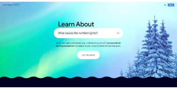 Screenshot of Learn About by Google
