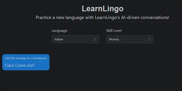 Screenshot of LearnLingo