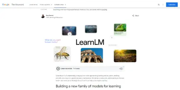 Screenshot of LearnLM by Google