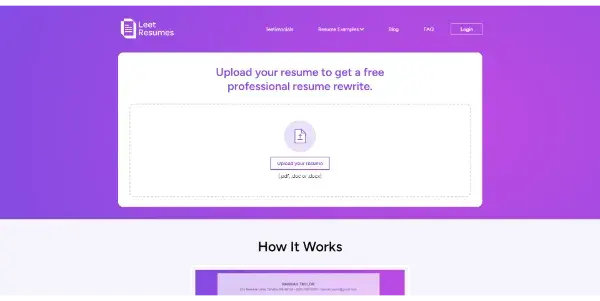 Screenshot of Leet Resumes