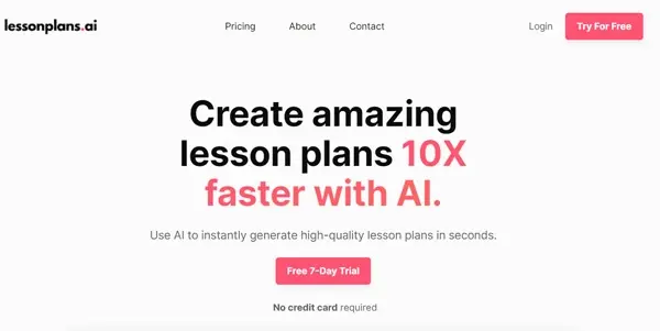 Screenshot of LessonPlans AI