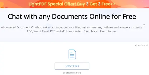 Screenshot of LightPDF AI