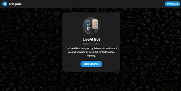 Screenshot of LiveAI Bot