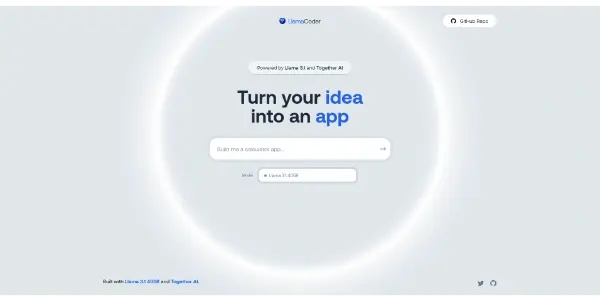Screenshot of Llama Coder