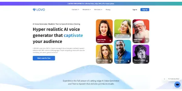 Screenshot of Lovo.ai