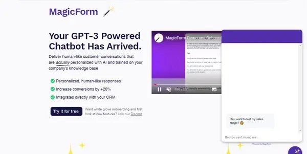 Screenshot of MagicForm
