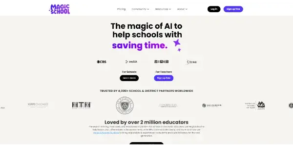 Screenshot of MagicSchool