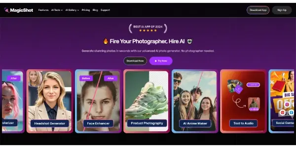 Screenshot of MagicShot.ai