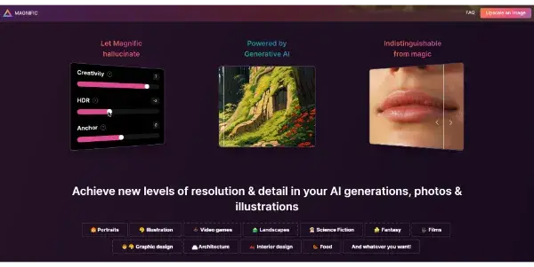 Screenshot of Magnific AI