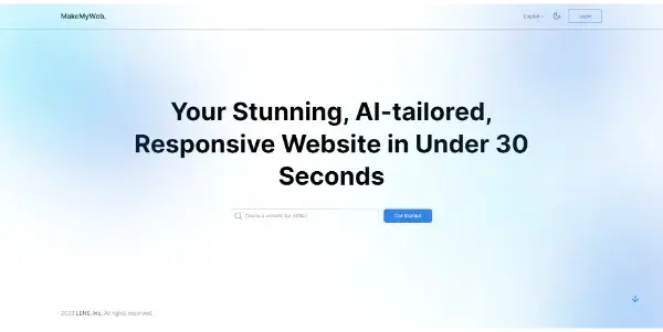 Screenshot of MakeMyWeb
