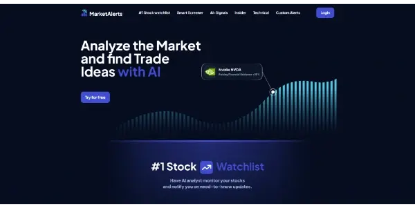 Screenshot of MarketAlerts.ai