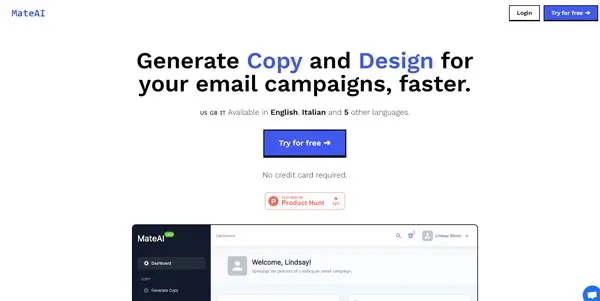 Screenshot of MateAI