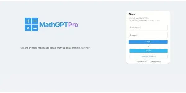 Screenshot of MathGPTPro