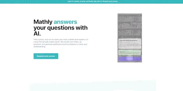 Screenshot of Mathly AI