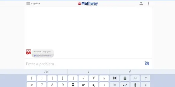 Screenshot of Mathway