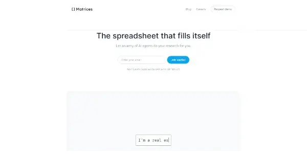 Screenshot of Matrices AI