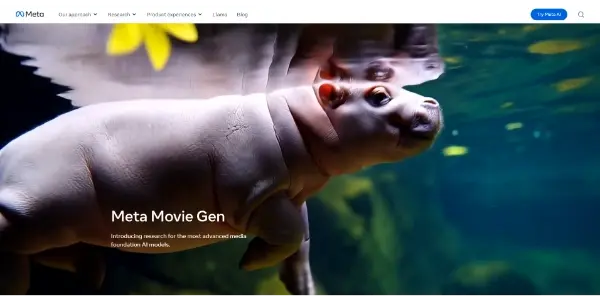 Screenshot of Meta Movie Gen