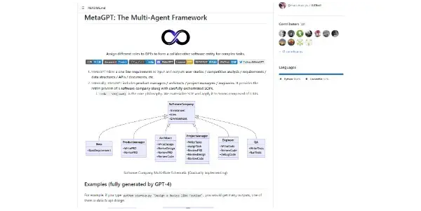 Screenshot of MetaGPT