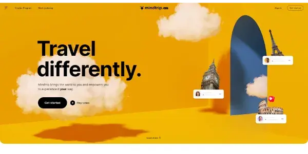 Screenshot of Mindtrip AI