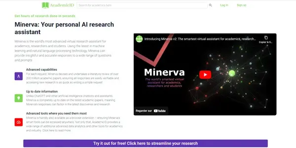 Screenshot of Minerva