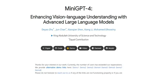 Screenshot of Minigpt-4