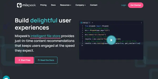 Screenshot of MixPeek