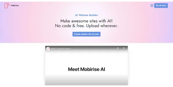 Screenshot of Mobirise