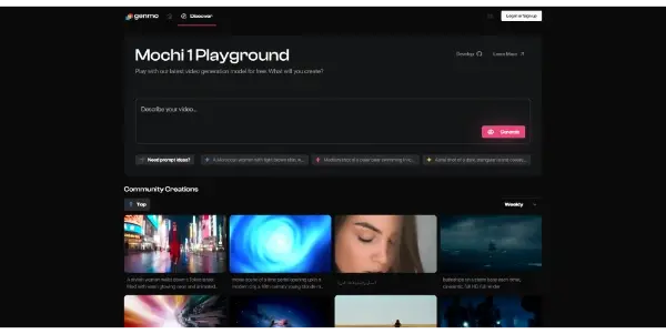 Screenshot of Mochi 1 by Genmo