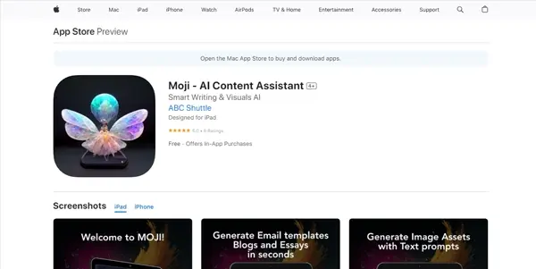 Screenshot of Moji