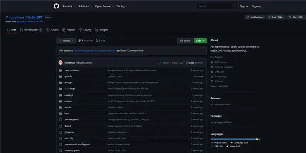 Screenshot of Multi-GPT