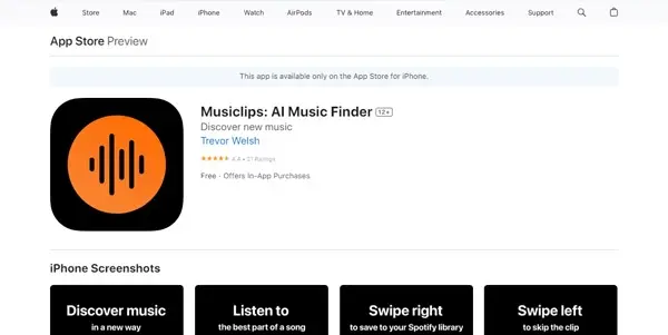 Screenshot of Musiclips