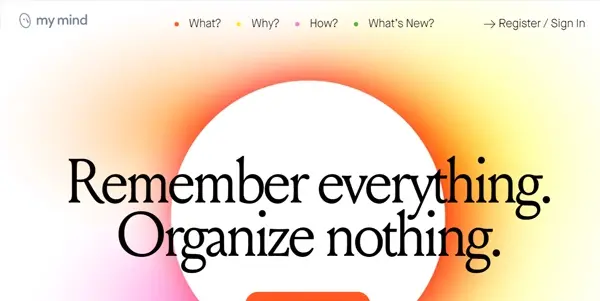 Screenshot of MyMind