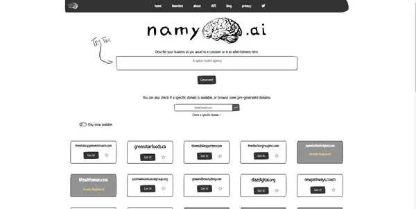 Screenshot of Namy ai