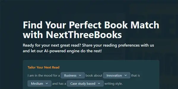 Screenshot of NextThreeBooks